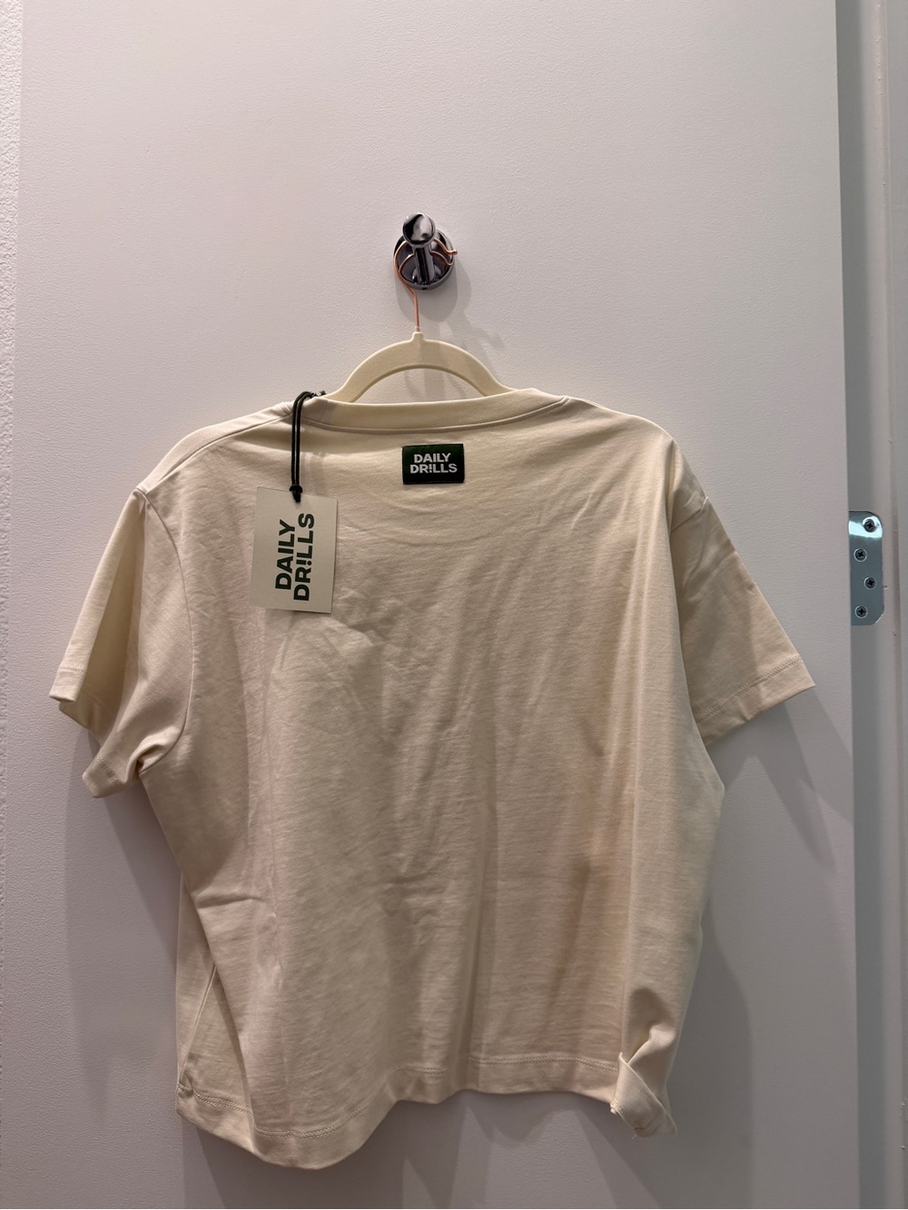 NWT - Daily Drills Sunset Blvd. Boxy Tee - Cream with Red Print - Picture 4 of 5